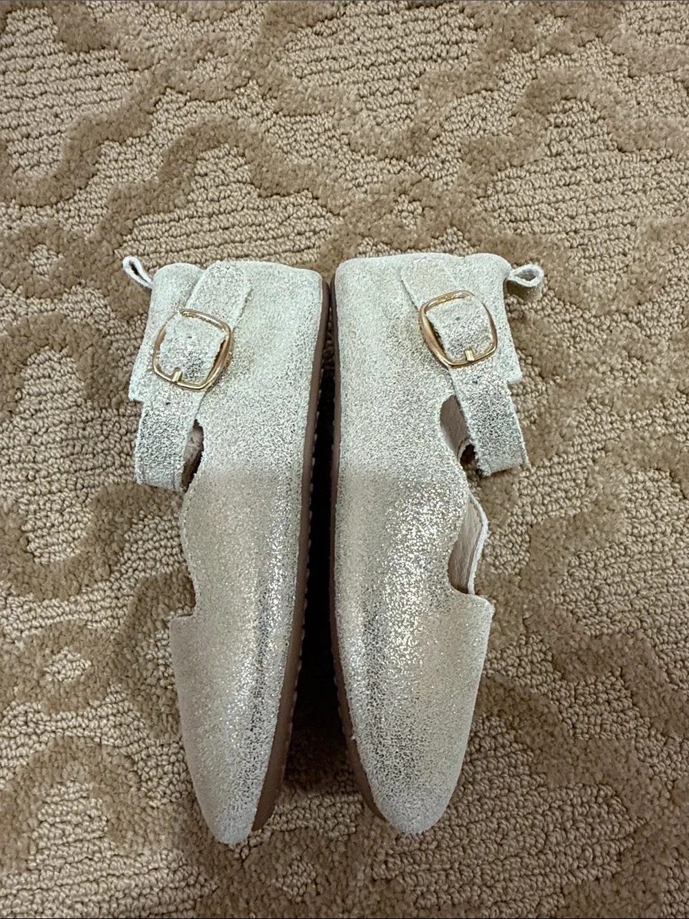 Little Love Bug Girls Glitter Mary Jane Shoes in Gold